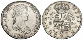 Fernando VII (1808-1833). 8 reales. 1815. Madrid. GJ. (Cal-504). Ag. 26,73 g. Buen ejemplar. Rara. EBC-. Est...300,00.