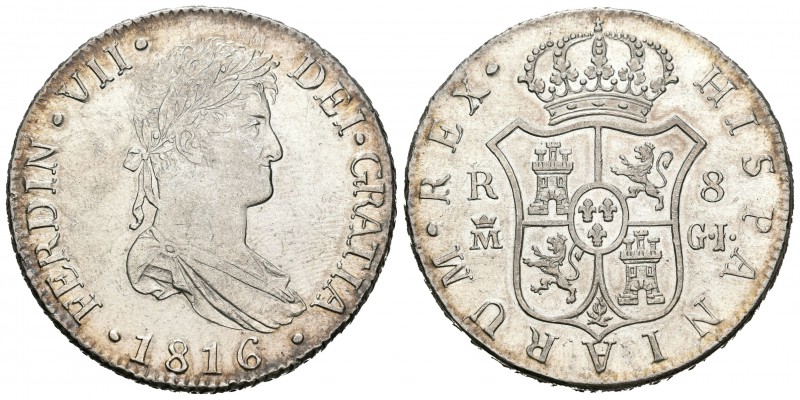 Fernando VII (1808-1833). 8 reales. 1816. Madrid. GJ. (Cal-505). Ag. 26,76 g. Li...