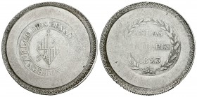 Fernando VII (1808-1833). 5 pesetas. 1823. Mallorca. (Cal-533). Ag. 26,90 g. Vanos. Escasa. MBC+. Est...180,00.
