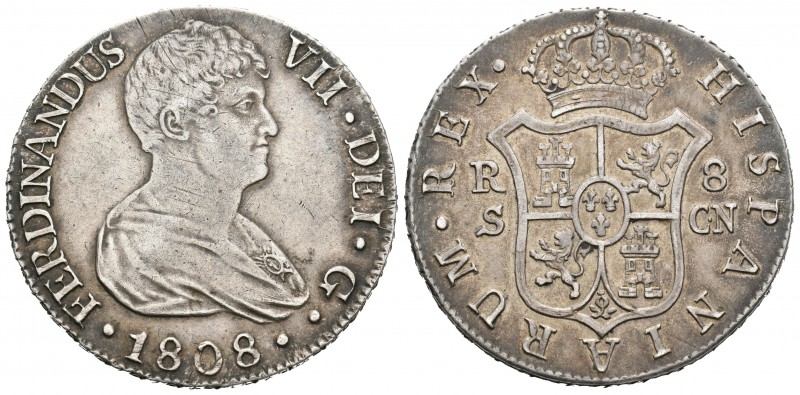 Fernando VII (1808-1833). 8 reales. 1808. Sevilla. CN. (Cal-634). Ag. 26,87 g. E...