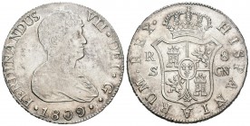 Fernando VII (1808-1833). 8 reales. 1809. Sevilla. CN. (Cal-635). Ag. 27,08 g. Pequeño roce en anverso. Brillo original. EBC-. Est...250,00.