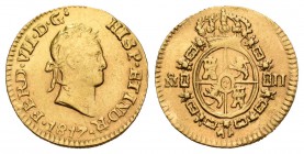 Fernando VII (1808-1833). 1/2 escudo. 1817. México. JJ. (Cal-364). Au. 1,63 g. Rara. MBC+. Est...800,00.