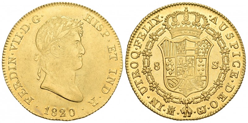 Fernando VII (1808-1833). 8 escudos. 1820. Madrid. GJ. (Cal-35). (Cal onza-1241)...