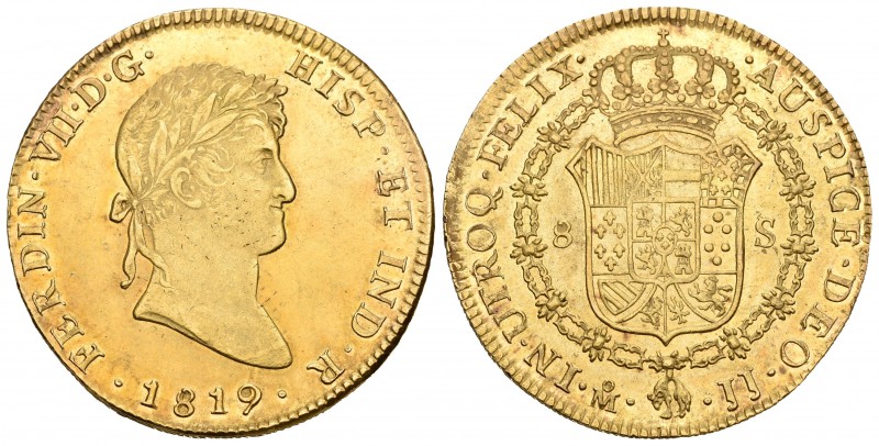 Fernando VII (1808-1833). 8 escudos. 1819. México. JJ. (Cal-60). (Cal onza-1270)...