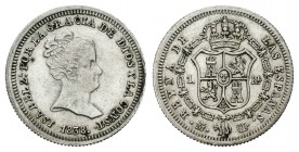 Isabel II (1833-1868). 1 real. 1838. Madrid. CL. (Cal-409). Ag. 1,46 g. Escasa. EBC. Est...80,00.