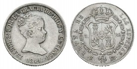Isabel II (1833-1868). 1 real. 1844. Sevilla. RD. (Cal-428). Ag. 1,47 g. Buen ejemplar. Escasa. EBC-/MBC+. Est...120,00.