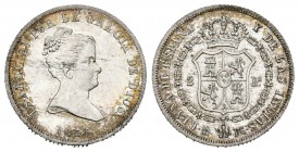 Isabel II (1833-1868). 2 reales. 1836. Madrid. DG (Departamento de Grabado). (Cal-351). Ag. 3,00 g. Atractiva. Pleno brillo original. Muy rara. Ex Col...
