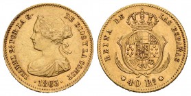 Isabel II (1833-1868). 40 reales. 1863. Madrid. (Cal-105). Au. 3,34 g. EBC-. Est...120,00.