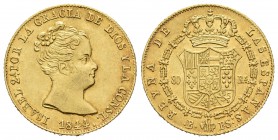 Isabel II (1833-1868). 80 reales. 1844. Barcelona. PS. (Cal-62). Au. 6,78 g. EBC. Est...300,00.
