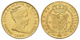 Isabel II (1833-1868). 80 reales. 1846. Barcelona. PS. (Cal-64). Au. 6,76 g. EBC. Est...300,00.