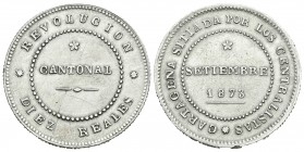 Revolución Cantonal. 10 reales. 1873. Cartagena. (Cal-7). Ag. 13,99 g. Rara. EBC-. Est...650,00.