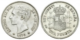 Alfonso XII (1874-1885). 1 peseta. 1876*18-76. Madrid. DEM. (Cal-54). Ag. 4,94 g. EBC-. Est...120,00.