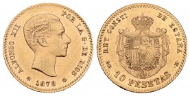 Alfonso XII (1874-1885). 10 pesetas. 1878*18-78. Madrid. EMM. (Cal-23). Au. 3,21 g. MBC+. Est...160,00.
