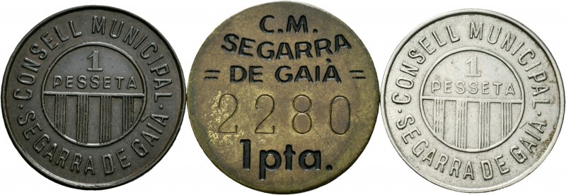 Guerra Civil (1936-1939). Segarra de Gaia. (Cal-18). Serie completa de 3 valores...
