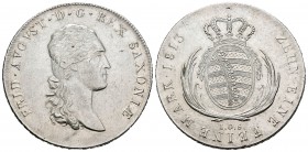 Alemania. Saxony. Friedrich August I. Thaler. 1813. IGS. (Km-1071). Ag. 27,99 g. Restos de brillo original. MBC+/EBC-. Est...150,00.