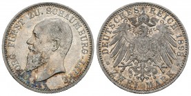 Alemania. Schaumburg-Lippe. Georg. 2 marcos. 1898. Berlín. A. (Km-49). Ag. 11,08 g. Rara, aún más en esta conservación. EBC/EBC+. Est...750,00.