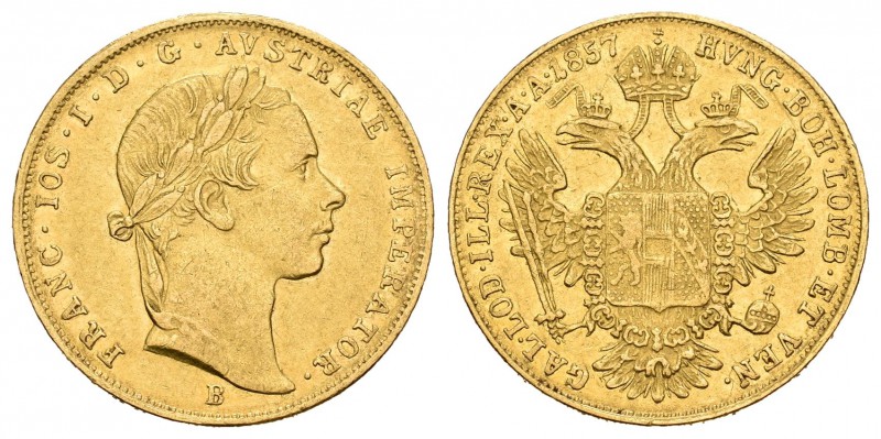 Austria. Franz Joseph I. 1 ducat. 1857. Kremnitz. B. (Km-2263). (Fried-490). (Fr...