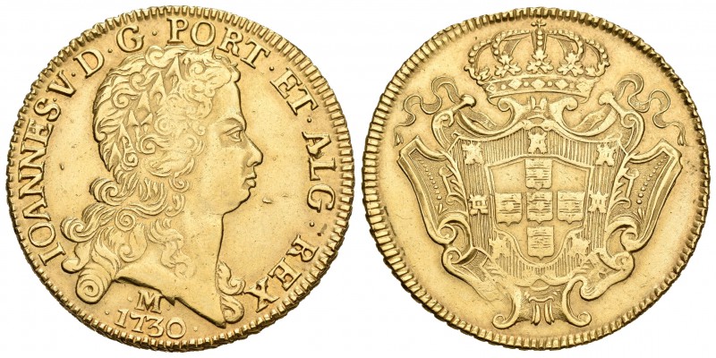 Brasil. Joao V. Dobra (12800 reis). 1730. Minas Gerais. M. (Km-139). (Gomes-140....