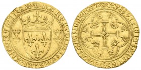 Francia. Charles VII. Ecu d'or. (Fr-307). Au. 3,28 g. EBC-. Est...700,00.