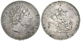 Gran Bretaña. George III. 1 corona. 1819. (Km-675). (S-3787). Ag. 28,19 g. En el canto ANNO REGNI LIX. EBC. Est...260,00.