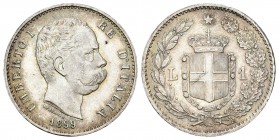 Italia. Umberto I. 1 lira. 1899. Roma. R. (Km-24.1). (Mont-52). Ag. 4,96 g. Brillo original. SC-. Est...100,00.
