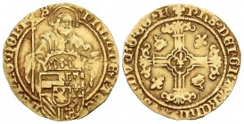 Países Bajos. Felipe el Hermoso. Florín de San Felipe. (1482-1506). Brujas. (Vanhoudt-147.BG). (Delm-510). Au. 3,27 g. Rara. MBC+. Est...650,00.