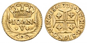 Portugal. Joao V. 400 reis. 1731. Lisboa. (Km-201). (Gomes-85.11). Au. 0,93 g. MBC. Est...150,00.