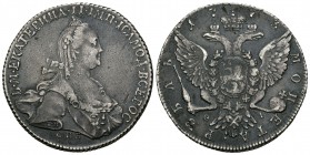 Rusia. Catherine II. 1 rublo. 1773. San Petesburgo. (Km-67a2). (Bitkin-217). (Dav-292). Ag. 23,74 g. MBC+. Est...350,00.