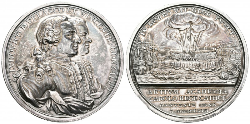 Carlos III (1759-1788). Medalla. 1763. (MPM-86). Ag. 65,49 g. Conmemorativa del ...