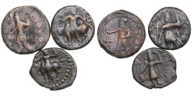 Ancient India, Kushan Empire Æ didrachms (3)
Various condition.