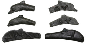 Small collection of coins : Skythia, Olbia Æ Dolphin 5th century BC (3)
Various condition.