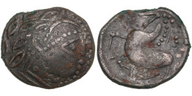 Celts in Eastern Europe AR Tetradrachm. Schnabelpferd Type. Mint in the northern Carpathian region, circa 2nd century BC.
9.02g. 24mm. VF/VF. Obv: Cel...
