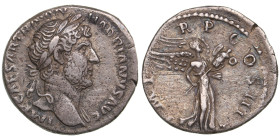 Roman Empire AR Denarius - Hadrian (AD 117-138)
2.95g. 18mm. VF/XF. Some luster. Obv: IMP CAESAR TRAIAN HADRIANVS AVG Laureate and draped bust of Hadr...