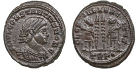 Roman Empire Æ Follis - Constantine II, as Caesar (AD 317-337)
3.14g. 18mm. UNC/UNC. Splendid lustrous exemplar with beautiful brown colour toning. 