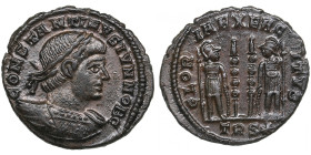 Roman Empire Æ Follis - Constantine II, as Caesar (AD 317-337)
2.27g. 18mm. UNC/UNC. Splendid lustrous exemplar with beautiful brown colour toning. ...