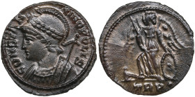Roman Empire, Trier AE3/4 (BI Nummus) - Constantinian c. (AD 330-340)
2.09g. 18mm. UNC/UNC. Splendid lustrous exemplar with beautiful brown colour ton...