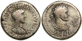 Bosporan Kingdom EL stater dated Bosporan Year 514 (AD 217/8) - Rhescuporis II (AD 211-227), with Caracalla or Elagabalus.
7.42g. 19mm. VF/F. Obv: Dia...