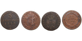 Austria 1 Kreutzer 1804 & Germany 3 Pfenninge 1845 (2)
Various condition.