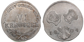 Austria 6 Kreutzer 1804 - Franz II (1792-1805)
2.21g. AU/AU. Mint luster. KM# 29.