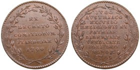 Belgium, Austrian Netherlands AE Token 1790 - Liberty Flanders
11.84g. 33mm. AU/AU. Mint luster with elegant old toning. Theodor von Berckel. Obv: JVG...