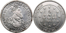 Belgium 5 ECU 1987 - Baudouin I - Treaties of Rome
22.79g. UNC/UNC. KM 166.