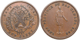 Canada, Lower Canada City Bank "Habitant" Penny (2 Sous) Token 1837
18.92g. AU/XF. BR 521.