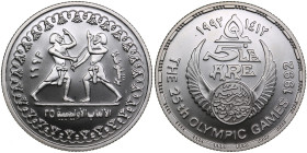 Egypt 5 Pounds 1992 - XXV Summer Olympic Games 1992 Barcelona - Fencing
17.37g. BU. Mintage pnly 999 pc. Rare!