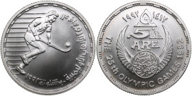 Egypt 5 Pounds 1992 - XXV Summer Olympic Games 1992 Barcelona - Field hockey
17.38g. BU. KM# 707. Mintage only 999 pc. Rare!