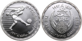 Egypt 5 Pounds 1992 - XXV Summer Olympic Games 1992 Barcelona - Soccer
17.47g. BU. Mintage only 999 pc. Rare!