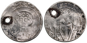 Germany, Corvey Abtei, AR Pfennig, Hermann I. von Holte (1223-1254)
1.12g. VG/VG. With a hole.