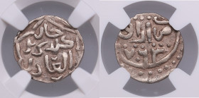 Golden Horde, Azaq AR Dirham AH 763 (1362) - Kildi Beg (AH 762-763 / 1361–1362 AD) - NGC XF 45
TOP POP. The highest graded in NGC census. Charming spe...