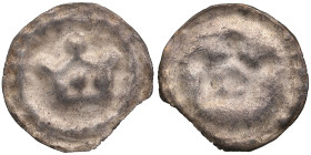 Reval, Denmark Pfennig (crown bracteate) - Anonymous (1265-1332)
0.13g. AU. Mint luster. Haljak 7. Duchy of Estonia 1291-1346.
