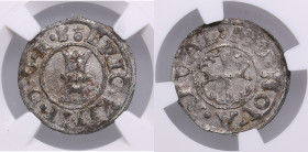 Reval, Sweden Schilling ND - Erik XIV (1560-1568) - NGC MS 62
TOP POP, only. The highest graded in NGC census. Splendid lustrous exemplar. Very rare s...