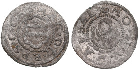 Haapsalu (Hapsal), Denmark Schilling ND (1563) - Duke-Bishop Magnus (1560-1578)
0.96g. AU/UNC. Charming lustrous exemplar. Weak strike. Extraordinary ...